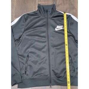 Nike Track Jacket Gray White Stripe Full Zip Athletic Activewear‎ Mens Large